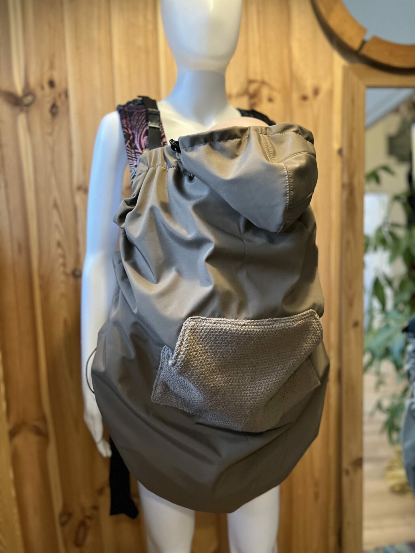 Osłonka softshell ocieplana na chustę lub nosidełko - brown wool