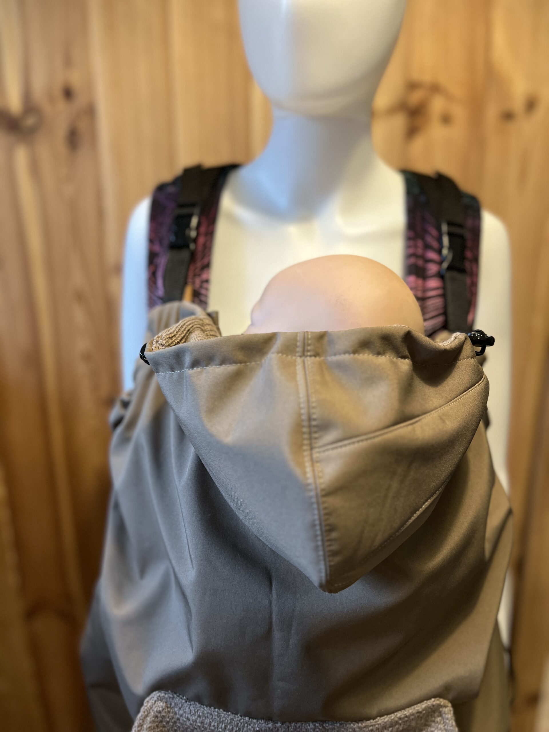 Osłonka softshell ocieplana na chustę lub nosidełko - brown wool - obrazek 5