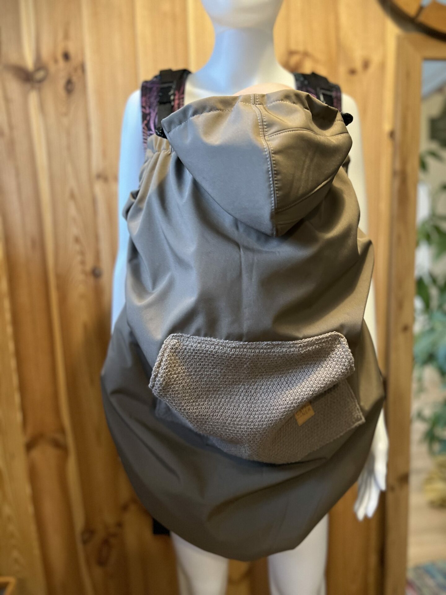 Osłonka softshell ocieplana na chustę lub nosidełko - brown wool - obrazek 2